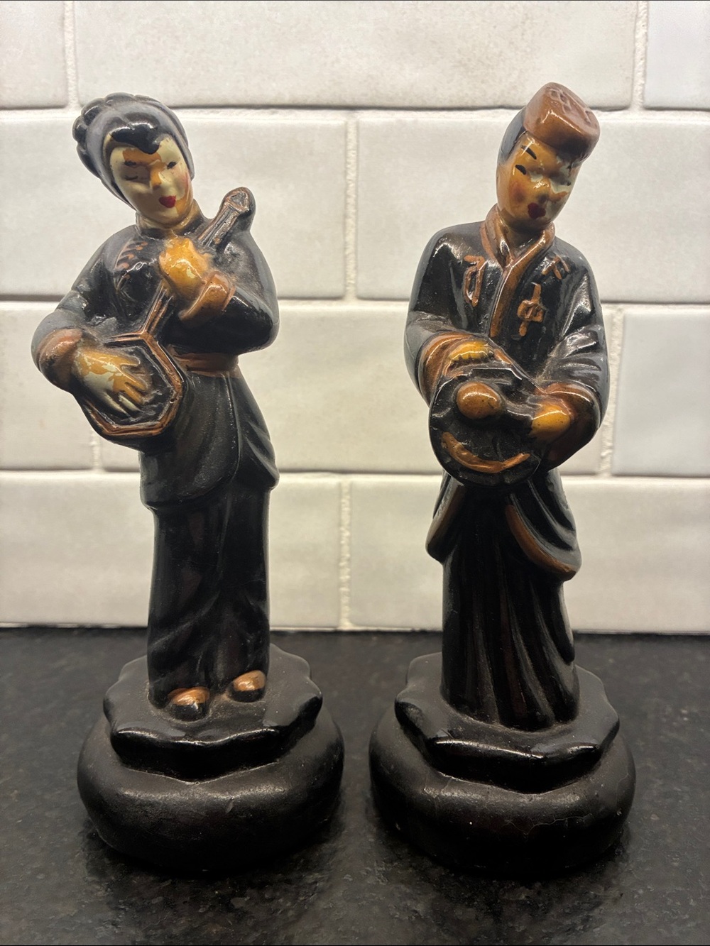 Vintage Chalkware pair